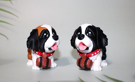 St Bernard Puppy:4 inches-3D Printed Articulated Flexi Fidget Toy - Wonderland 3D Printing 