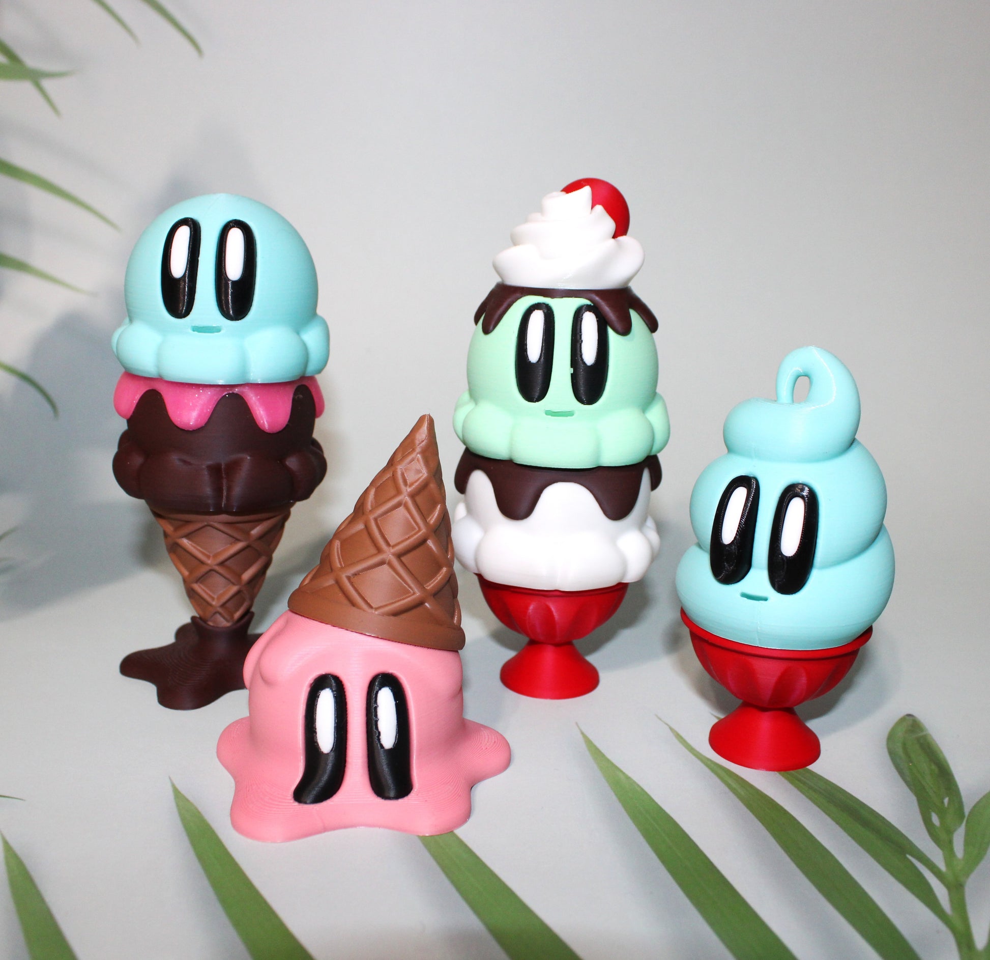 Ice Cream Blob  3D Printed Articulated Figurines - Wonderland 3D Printing 