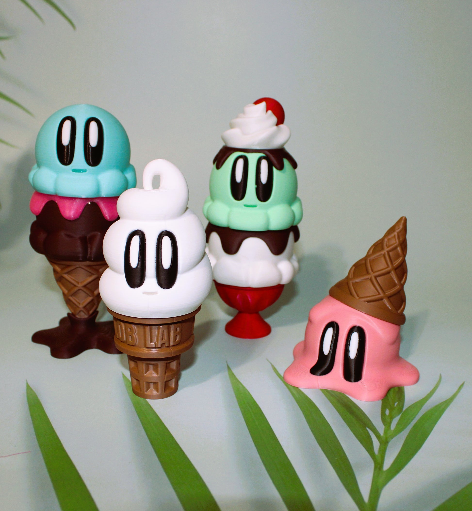 Ice Cream Blob  3D Printed Articulated Figurines - Wonderland 3D Printing 