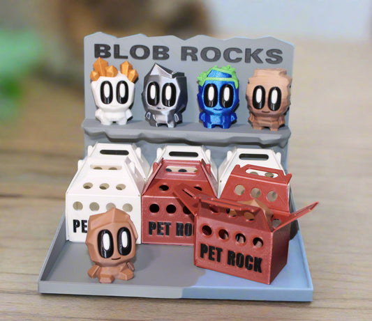 Rock Blob With Carton  3D Printed Articulated Figurines - Wonderland 3D Printing 