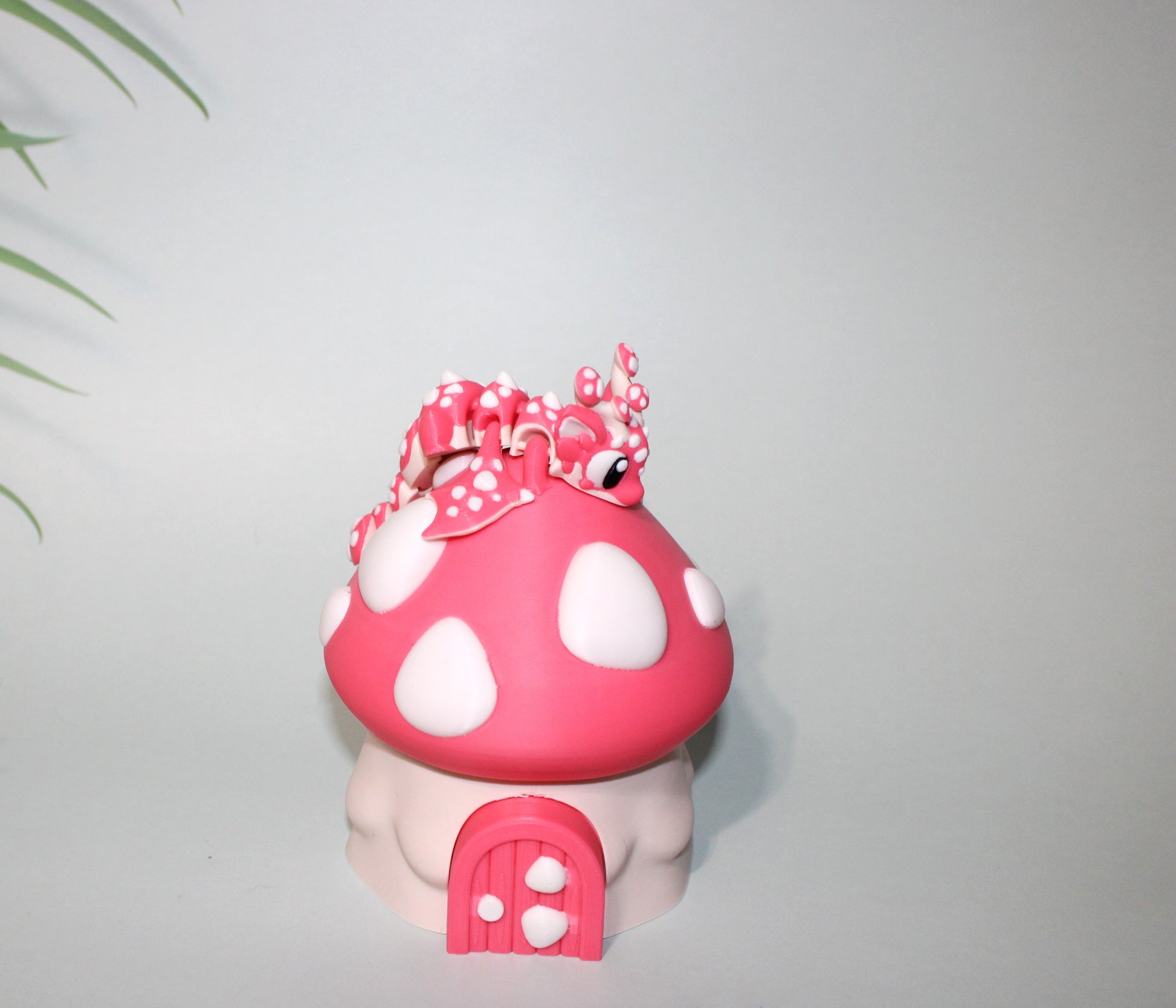 Mushroom Dragon with Egg: 4 inches Long 3D Printed Articulated Flexi Fidget - Wonderland 3D Printing 