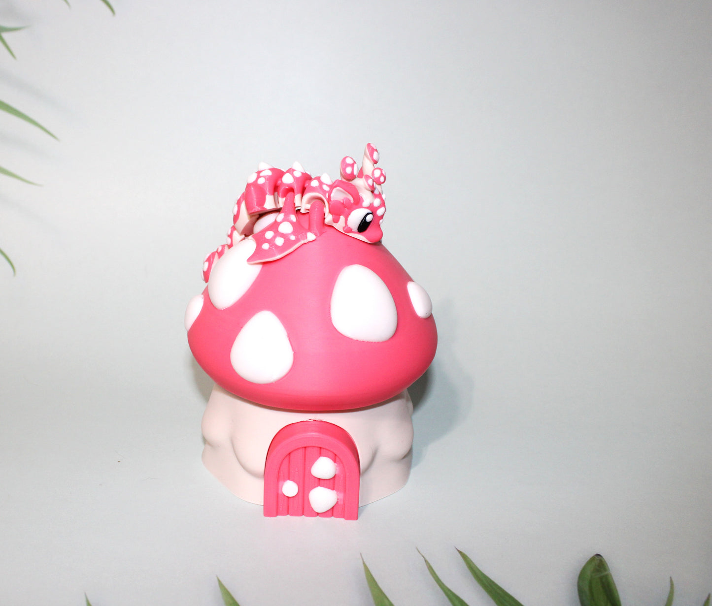 Mushroom Dragon with Egg: 4 inches Long 3D Printed Articulated Flexi Fidget - Wonderland 3D Printing 