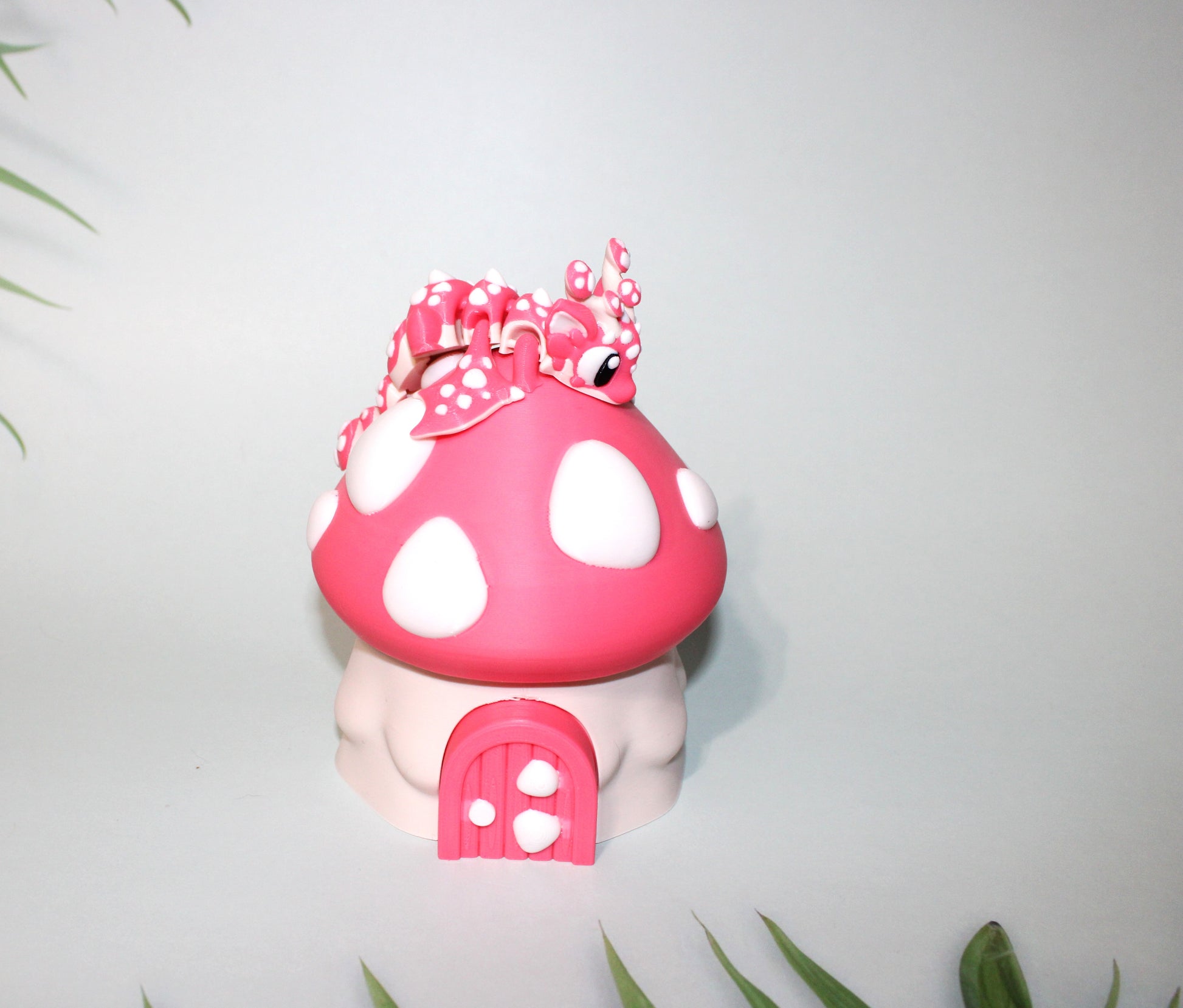 Mushroom Dragon with Egg: 4 inches Long 3D Printed Articulated Flexi Fidget - Wonderland 3D Printing 