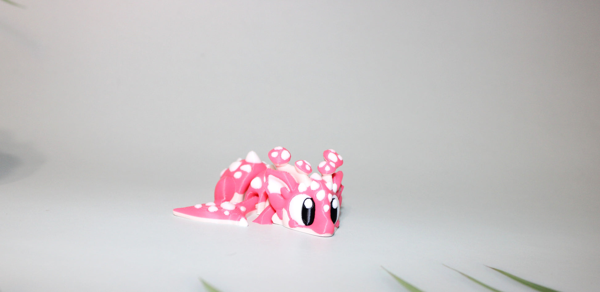 Mushroom Dragon with Egg: 4 inches Long 3D Printed Articulated Flexi Fidget - Wonderland 3D Printing 