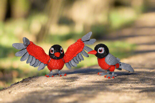 American Robin 4 inches tall-3D Printed Articulated Flexi Fidget Figurine - Wonderland 3D Printing 