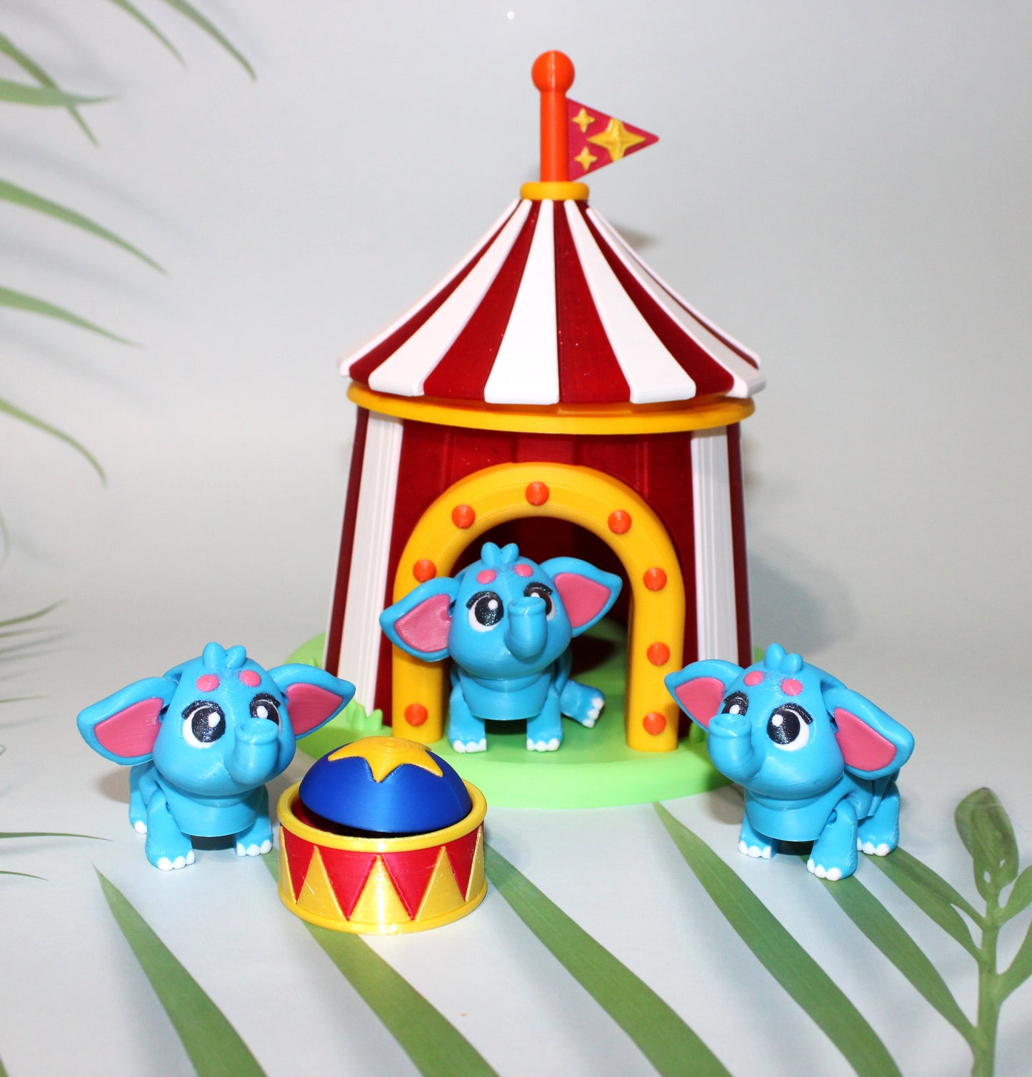 Circus With 3 Elephants and a Clicker-3D Printed Articulated Flexi Fidget - Wonderland 3D Printing 