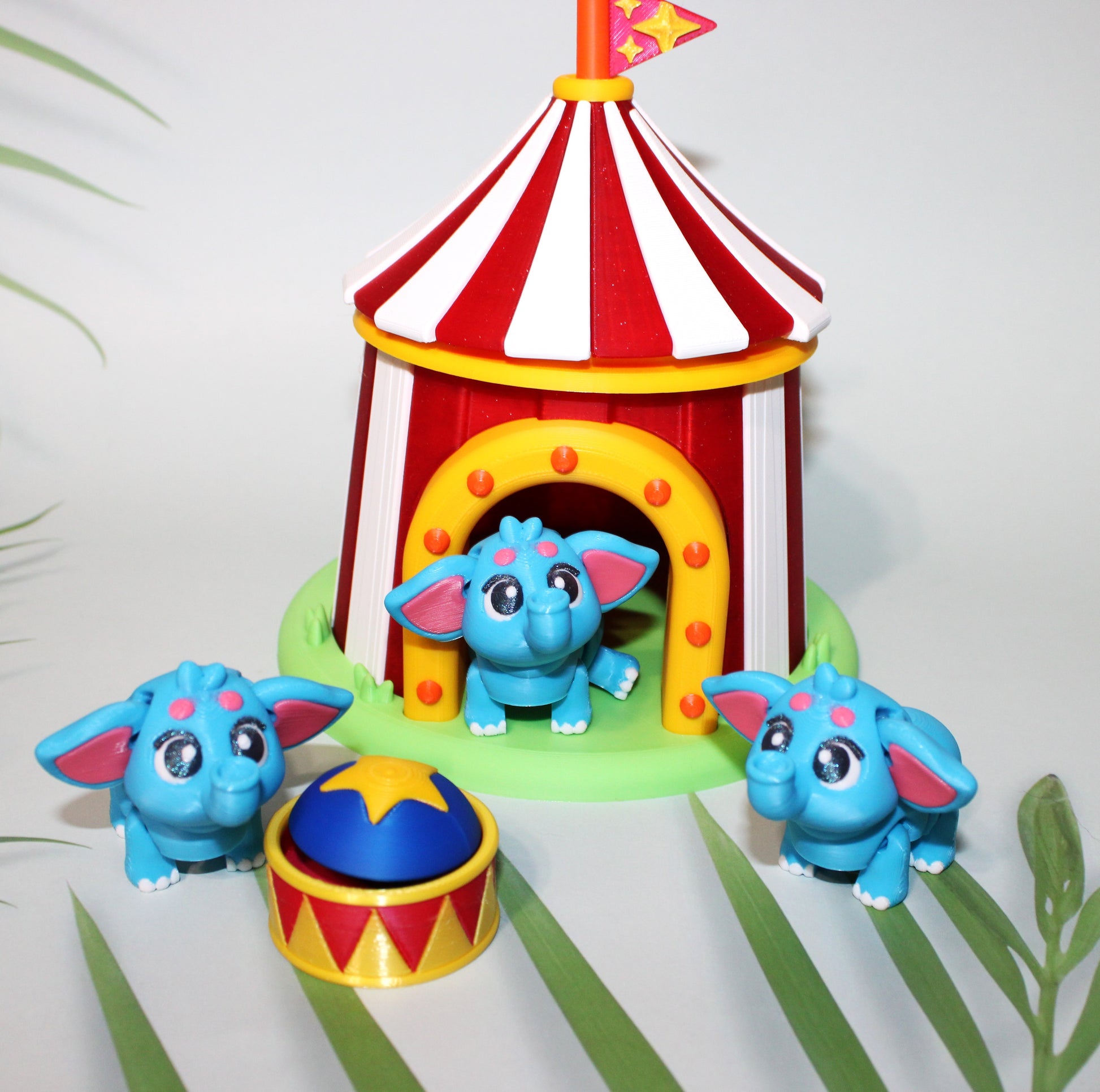 Circus With 3 Elephants and a Clicker-3D Printed Articulated Flexi Fidget - Wonderland 3D Printing 