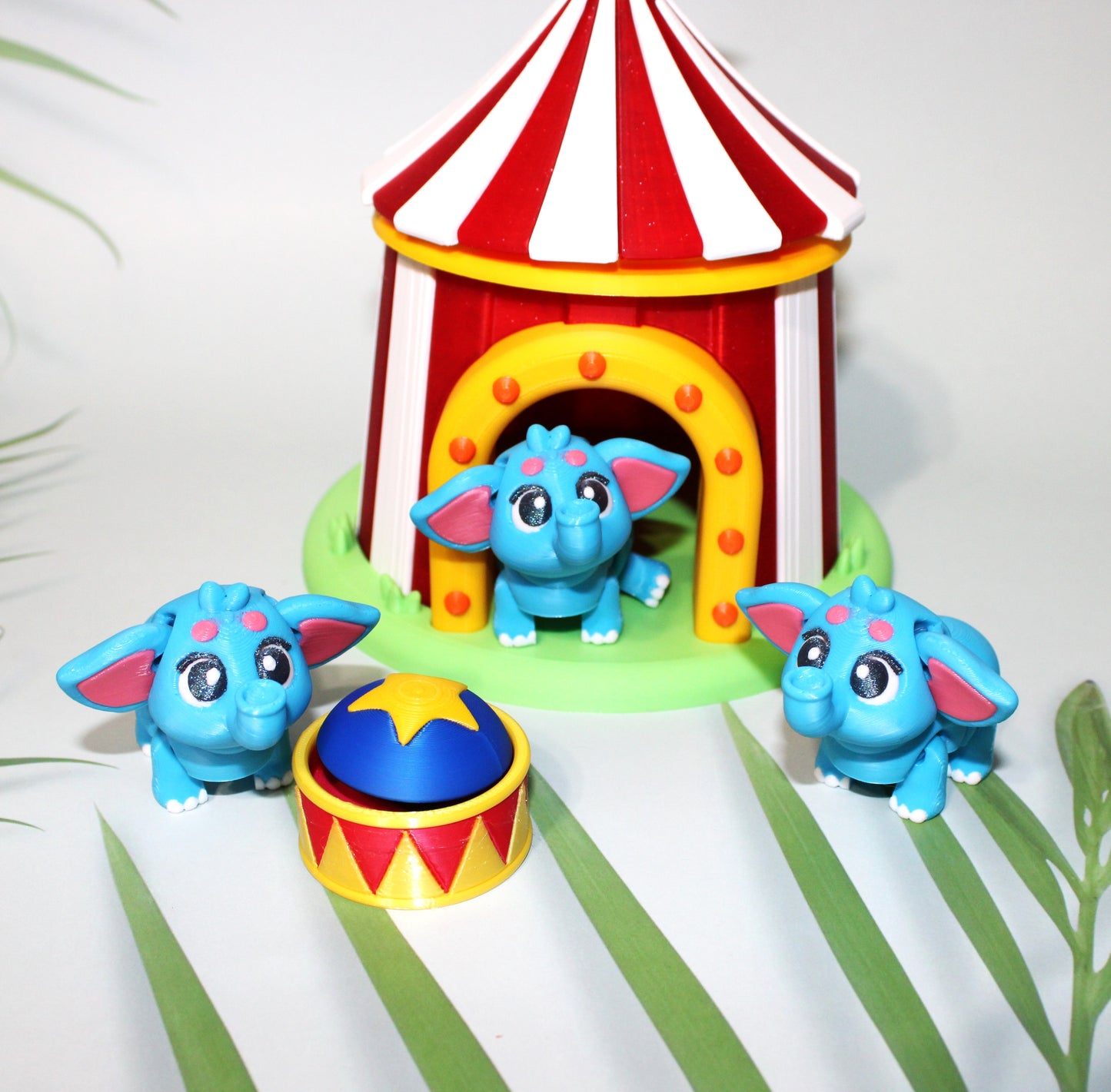 Circus With 3 Elephants and a Clicker-3D Printed Articulated Flexi Fidget - Wonderland 3D Printing 