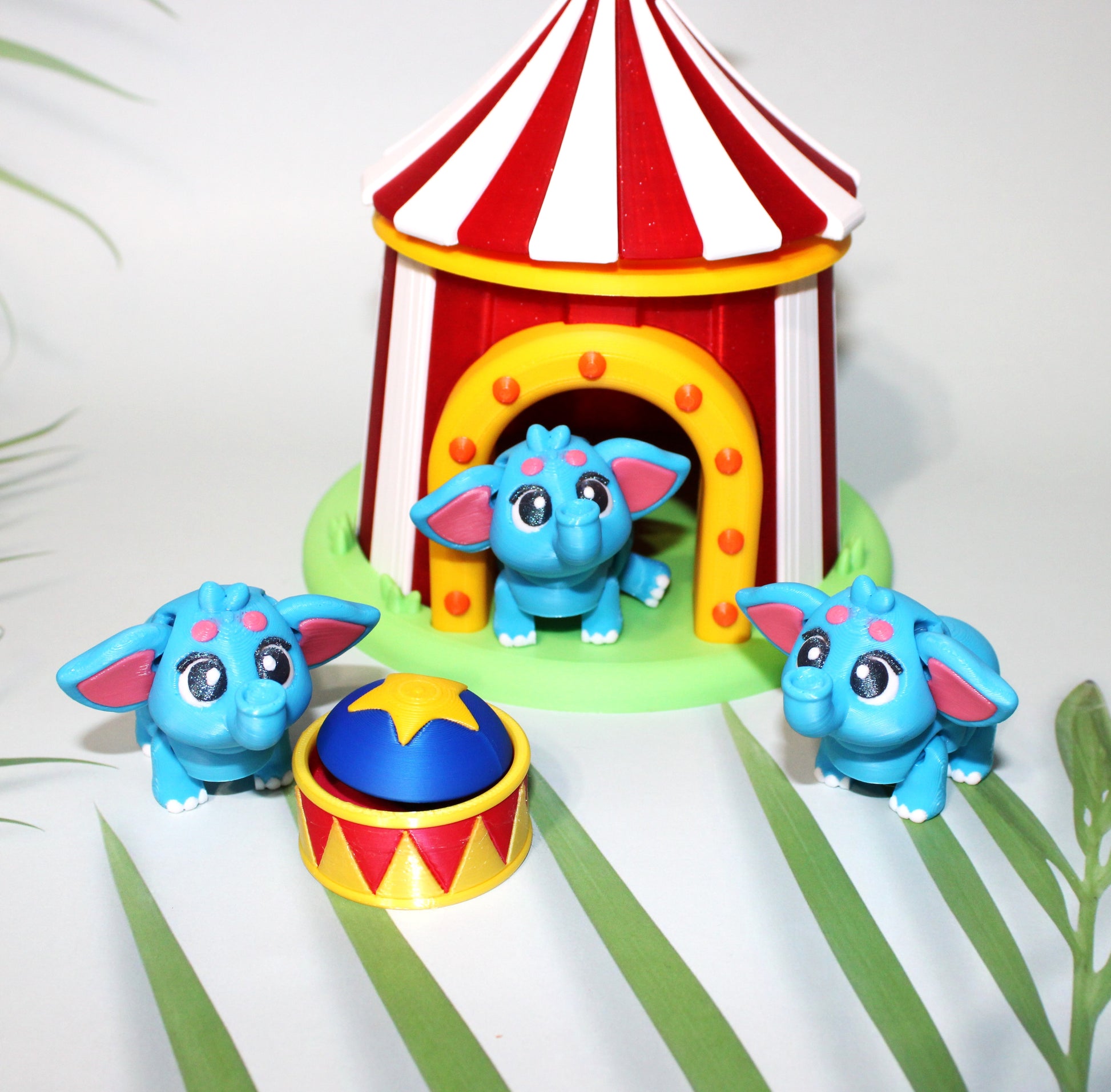 Circus With 3 Elephants and a Clicker-3D Printed Articulated Flexi Fidget - Wonderland 3D Printing 