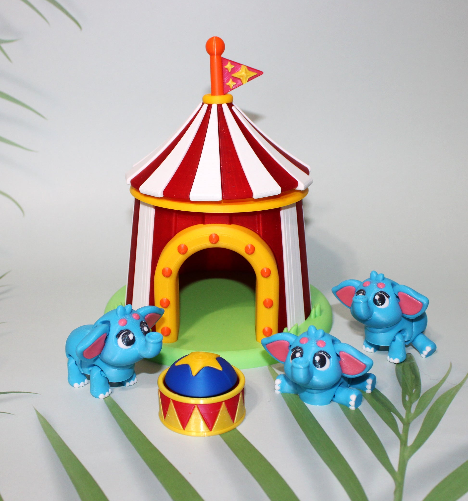 Circus With 3 Elephants and a Clicker-3D Printed Articulated Flexi Fidget - Wonderland 3D Printing 
