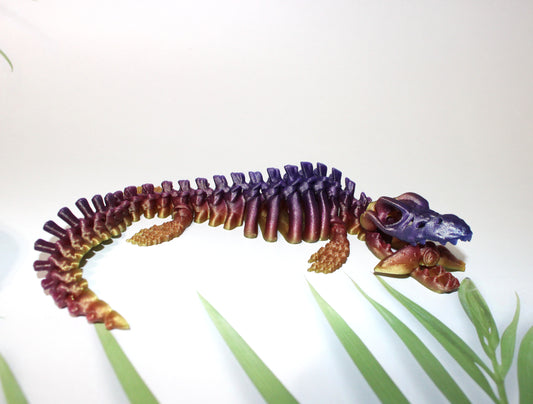 Mosasaurus and little squid accessory-13 inches Long-3d Printed Articulated Flexi Fidget - Wonderland 3D Printing 