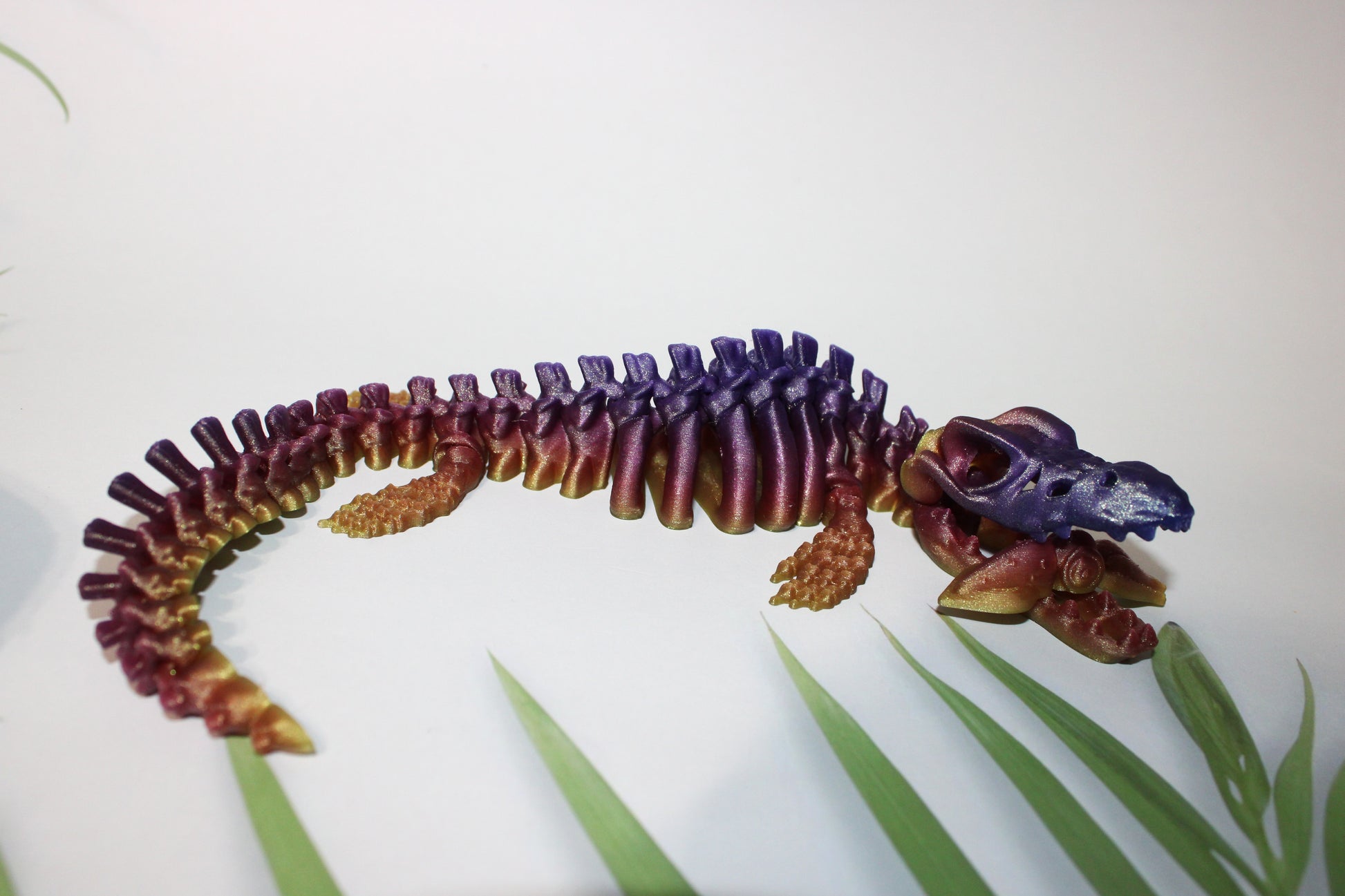 Mosasaurus and little squid accessory-13 inches Long-3d Printed Articulated Flexi Fidget - Wonderland 3D Printing 