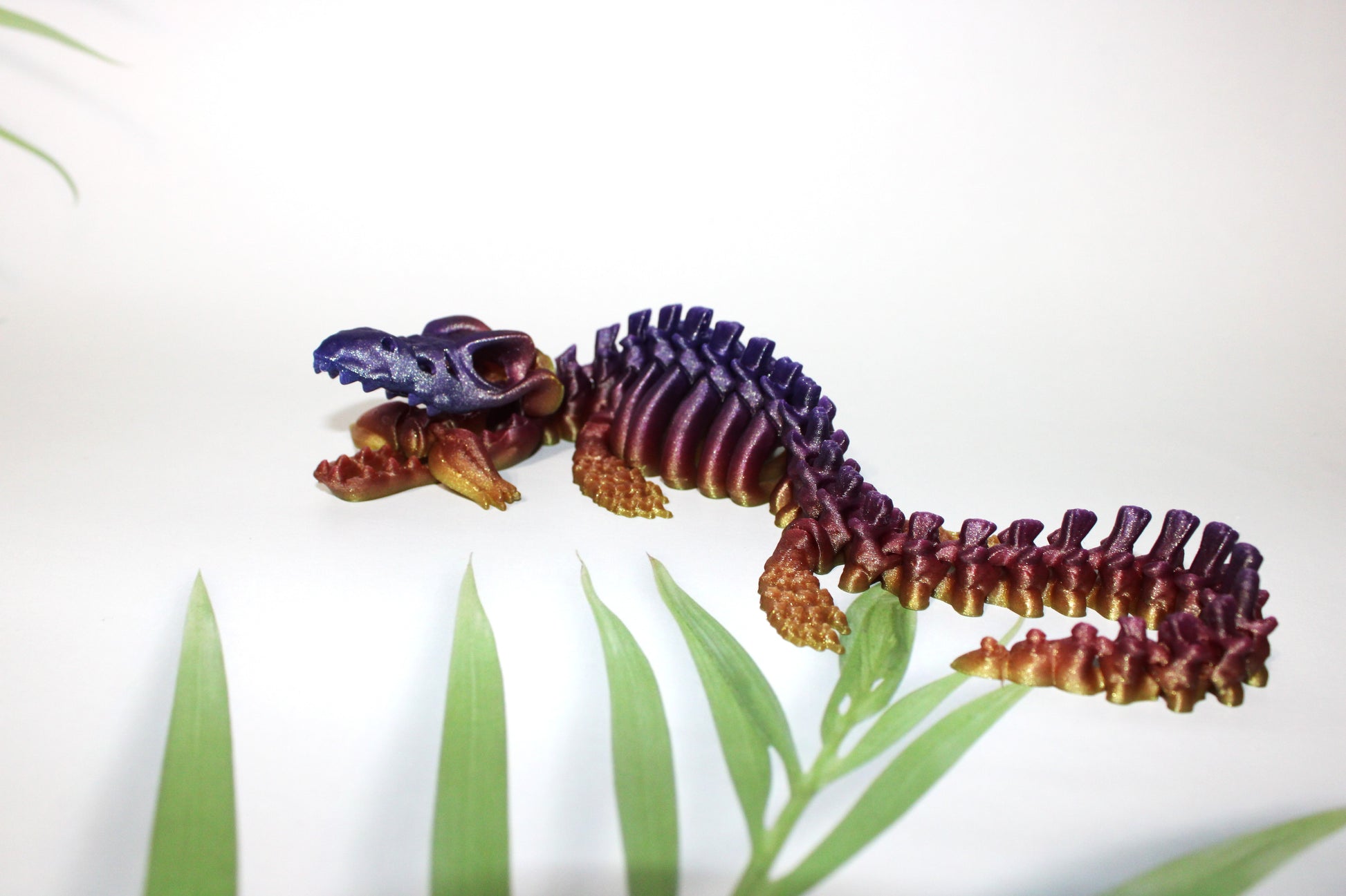 Mosasaurus and little squid accessory-13 inches Long-3d Printed Articulated Flexi Fidget - Wonderland 3D Printing 