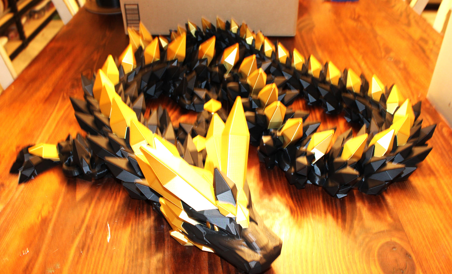 Crystal Dragon 6.7ft or 5 ft long Dragon 3D Printed Articulated Figurine - Wonderland 3D Printing 