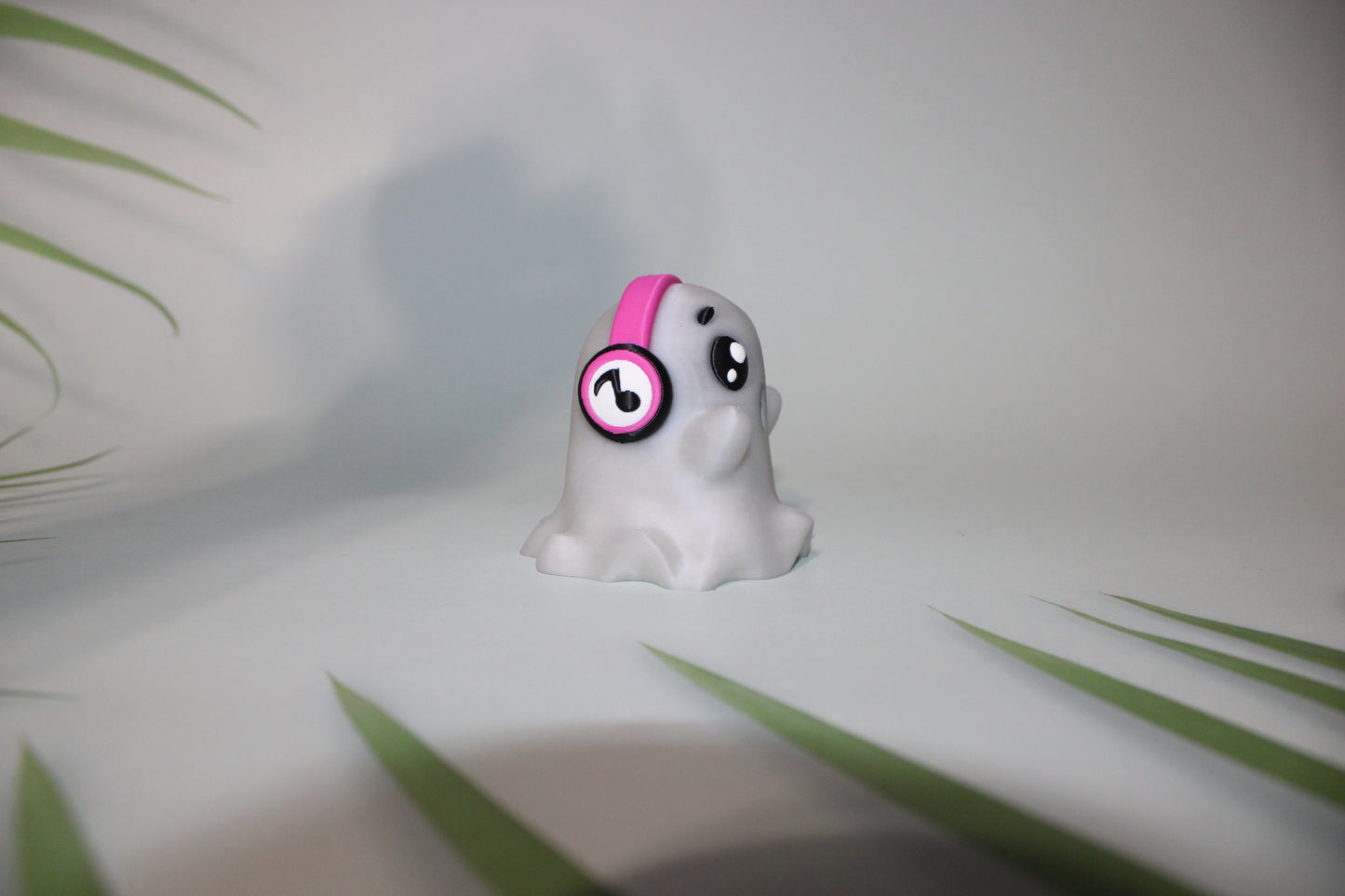 Cutie Ghost glows in the dark with headphones 2.5 inches Tall-Full Color 3D Printed Figurine Toy - Wonderland 3D Printing 