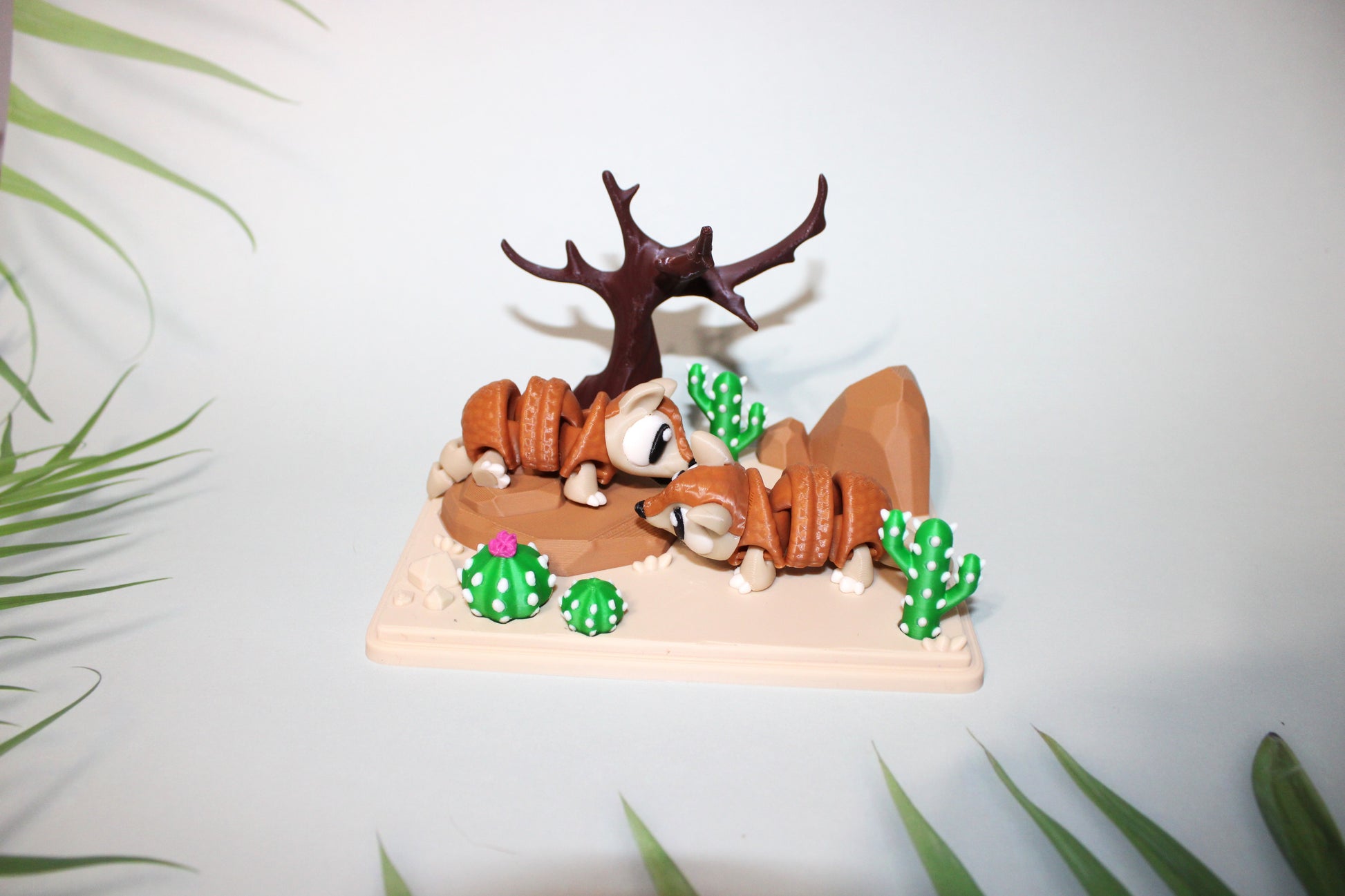 Flexi Armadillo and Mini Desert Design Showcase-3D Printed Flexi Fidget- Comes with 2 Armadillos - Wonderland 3D Printing 