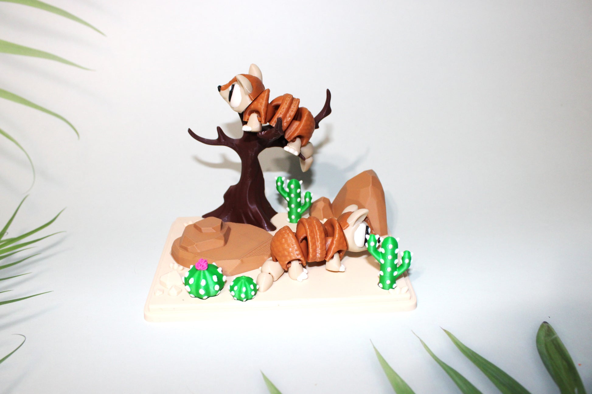 Flexi Armadillo and Mini Desert Design Showcase-3D Printed Flexi Fidget- Comes with 2 Armadillos - Wonderland 3D Printing 