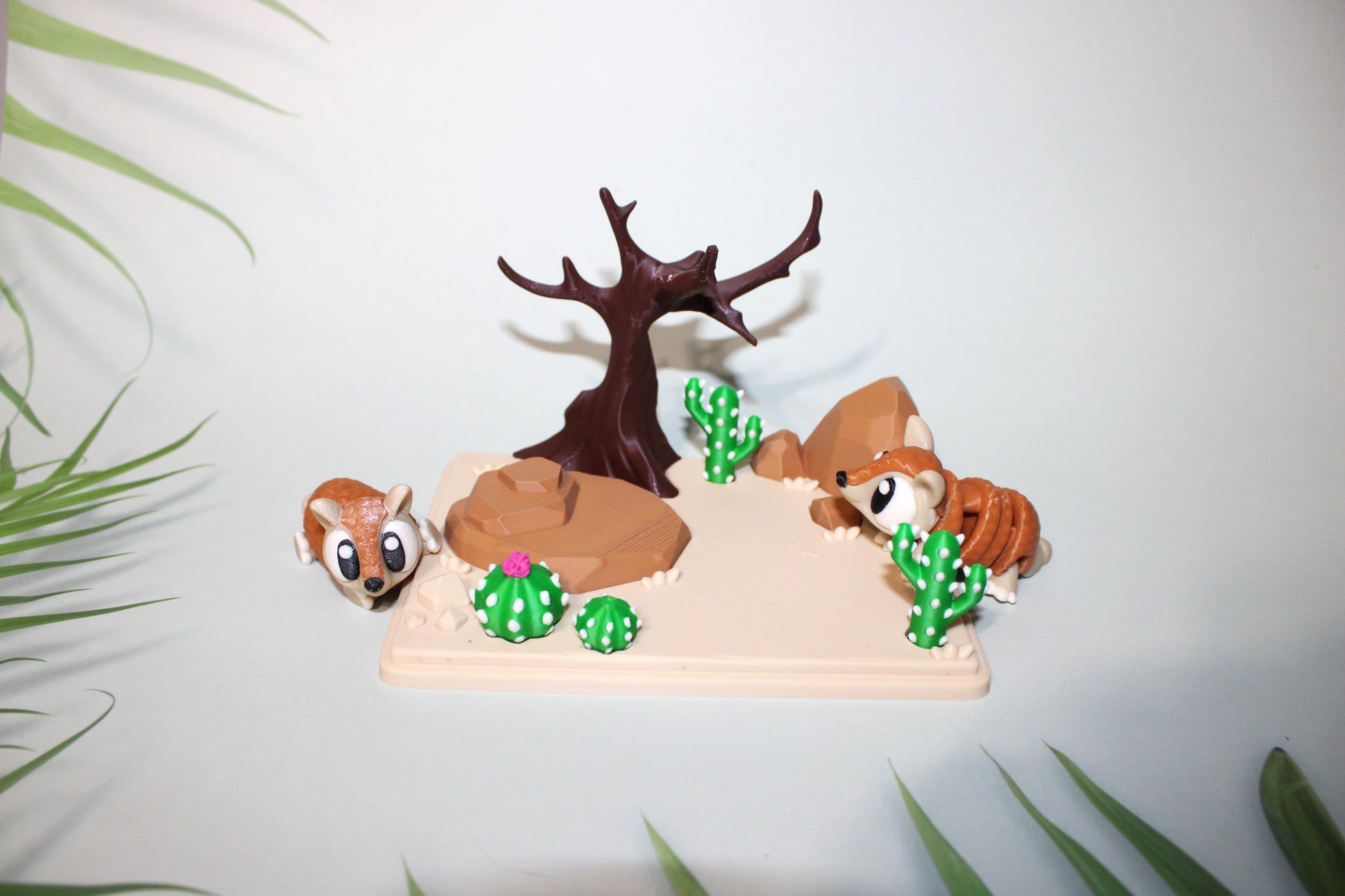 Flexi Armadillo and Mini Desert Design Showcase-3D Printed Flexi Fidget- Comes with 2 Armadillos - Wonderland 3D Printing 