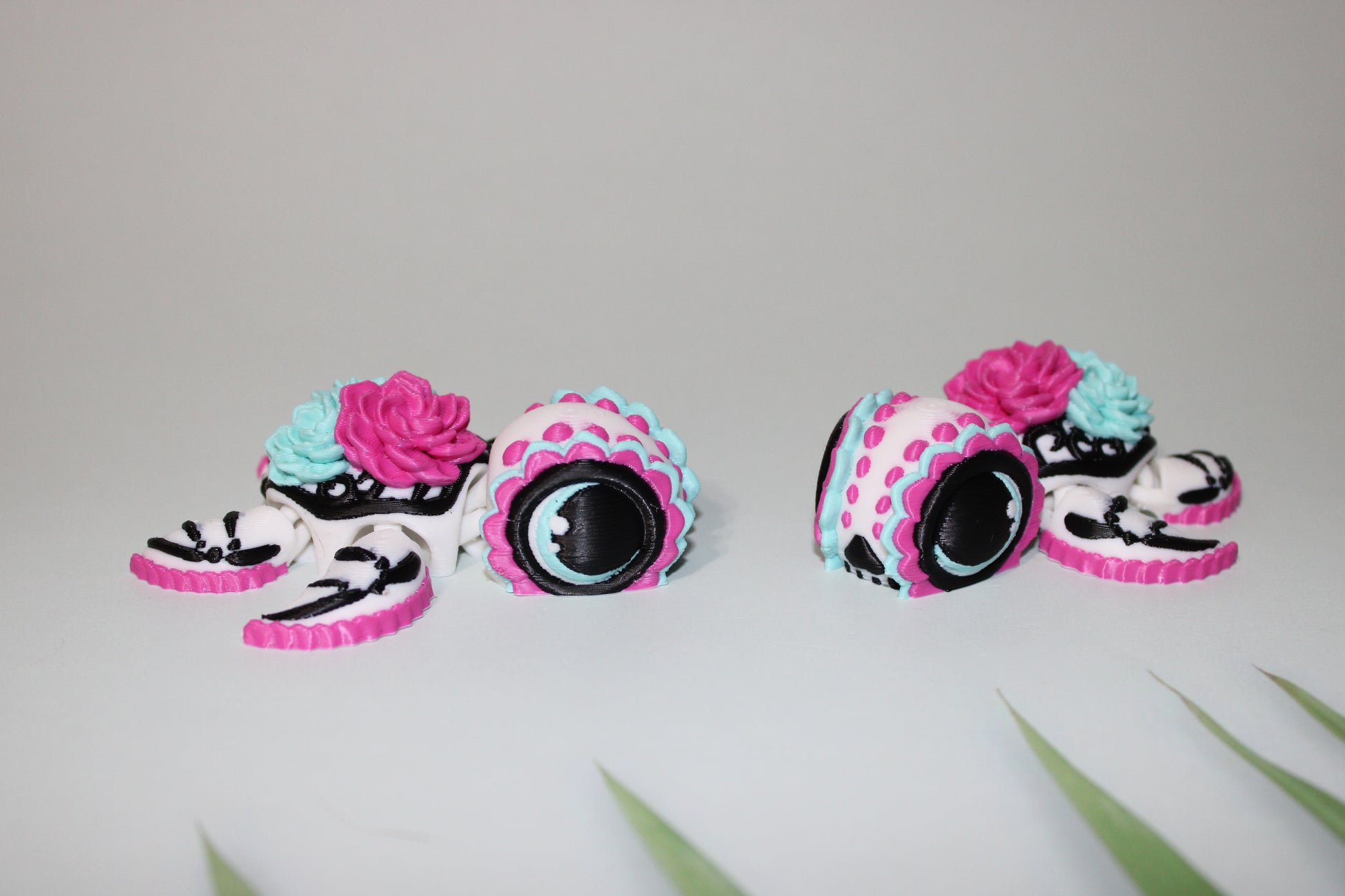 Day of the Dead -Día de Muertos Turtle-3.25 inches- Full Color 3D Printed Articulated Fidget Toy - Wonderland 3D Printing 