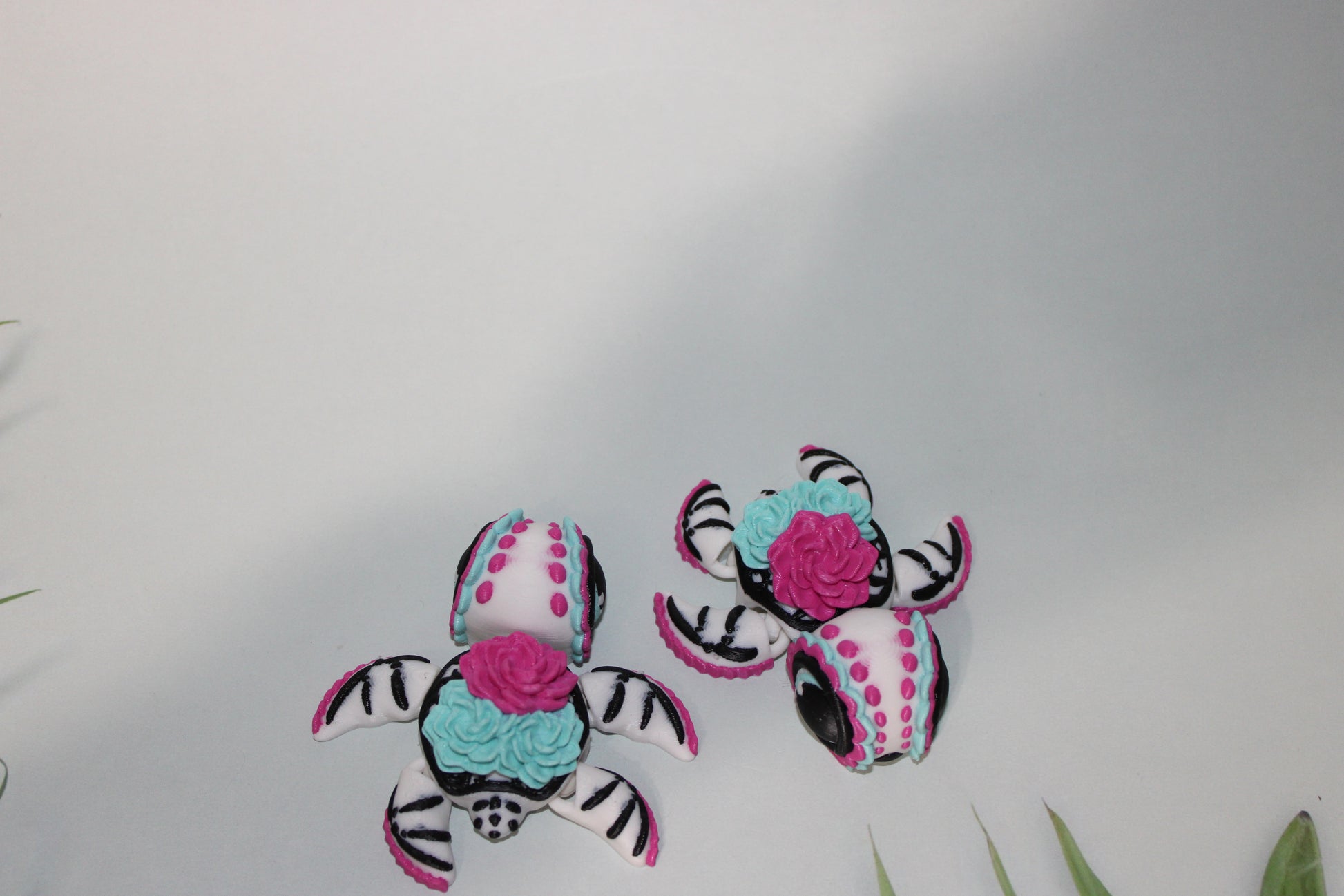 Day of the Dead -Día de Muertos Turtle-3.25 inches- Full Color 3D Printed Articulated Fidget Toy - Wonderland 3D Printing 