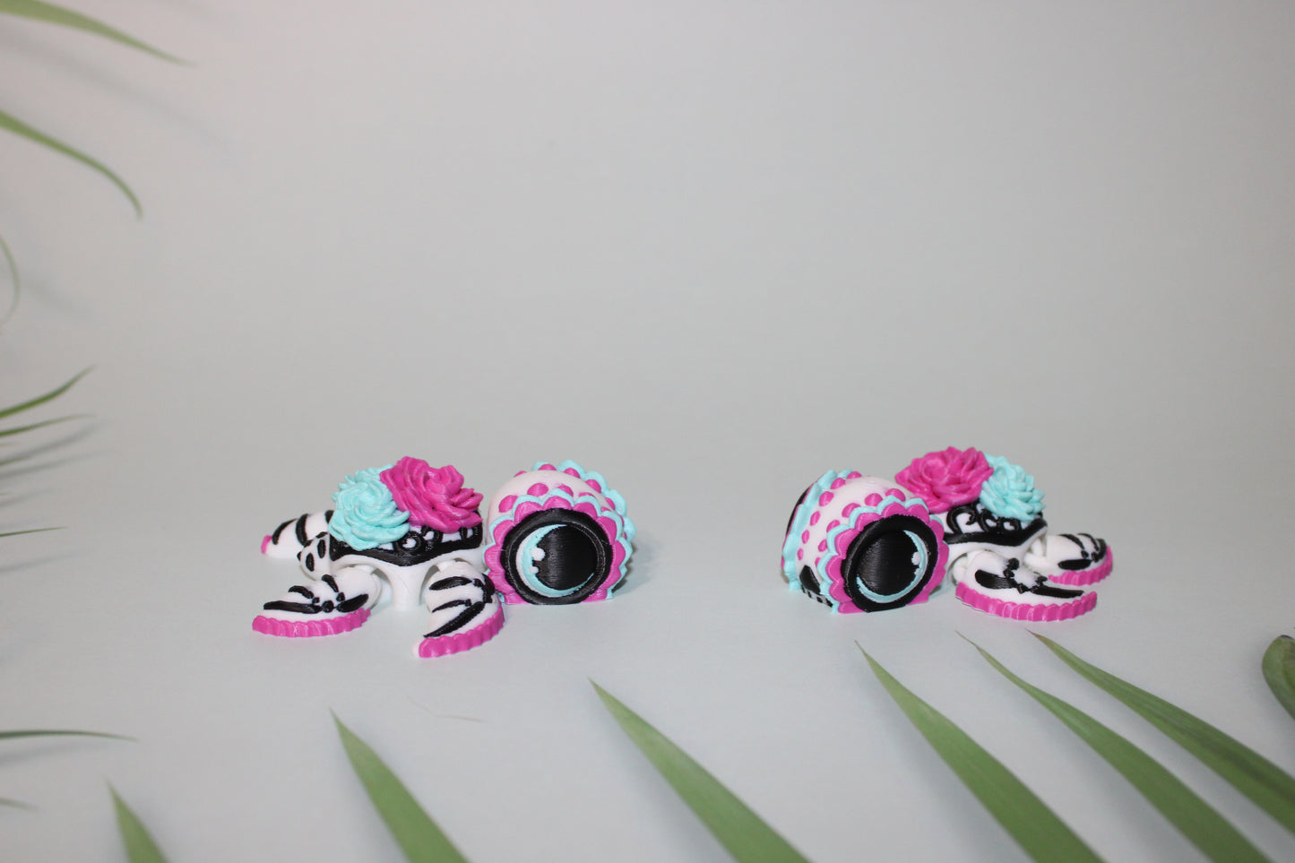 Day of the Dead -Día de Muertos Turtle-3.25 inches- Full Color 3D Printed Articulated Fidget Toy - Wonderland 3D Printing 