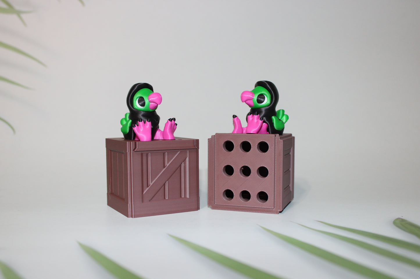 Dodo Bird with Crate - Full Color 3D Printed Articulated Fidget Toy - Wonderland 3D Printing 