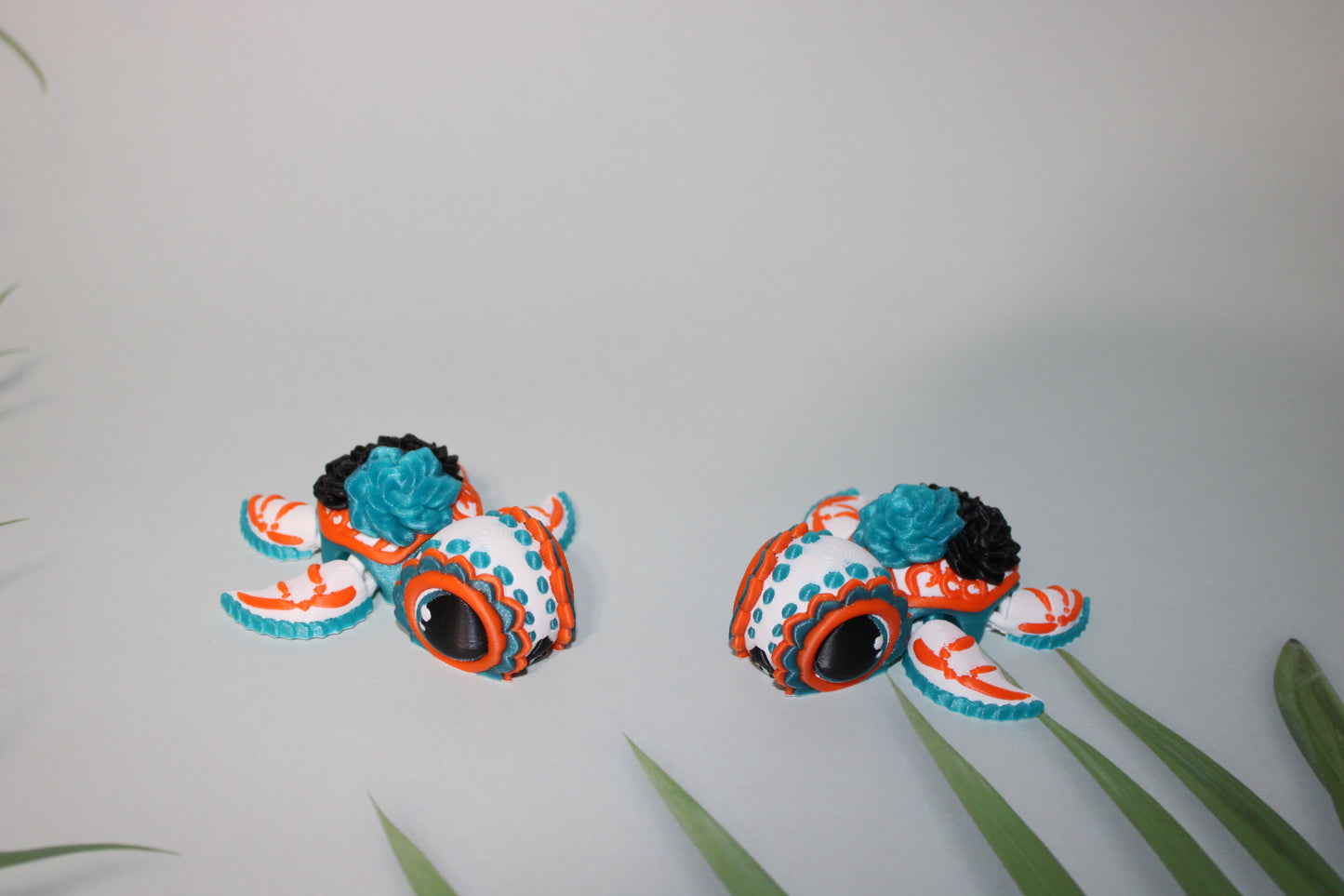 Day of the Dead -Día de Muertos Turtle-3.25 inches- Full Color 3D Printed Articulated Fidget Toy - Wonderland 3D Printing 