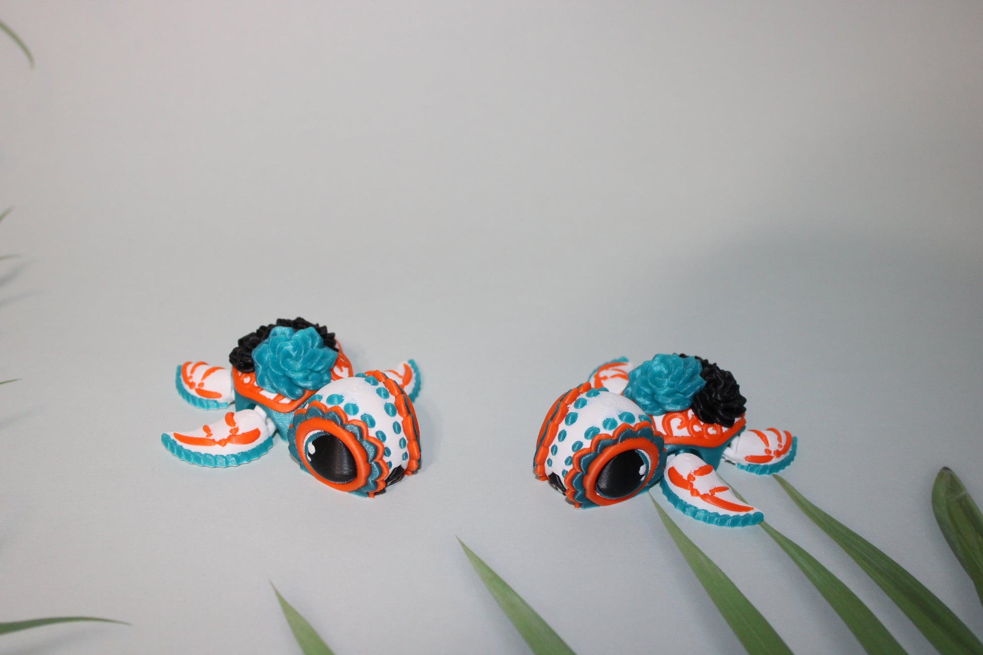 Day of the Dead -Día de Muertos Turtle-3.25 inches- Full Color 3D Printed Articulated Fidget Toy - Wonderland 3D Printing 