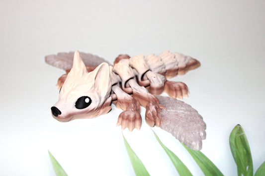 Tiny Crystal Wolf or Tiny Crystal Winged Wolf 3D Printed Articulated Figurine - Wonderland 3D Printing 