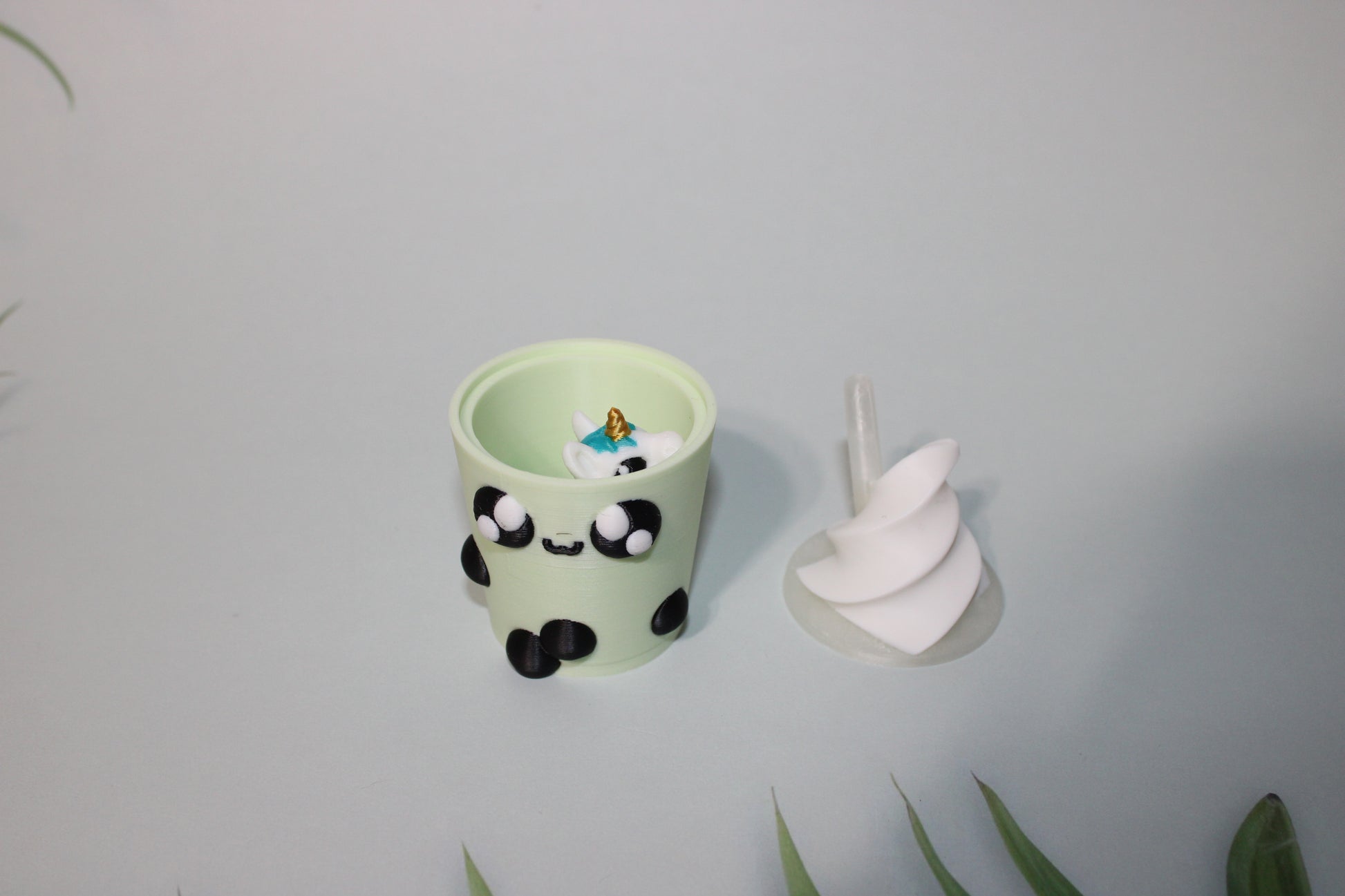 Boba Tea Container with 1 Free random Mini-3d printed 3.75 inches Tall- Free Shipping - Wonderland 3D Printing 