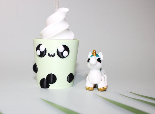 Boba Tea Container with 1 Free random Mini-3d printed 3.75 inches Tall- Free Shipping - Wonderland 3D Printing 
