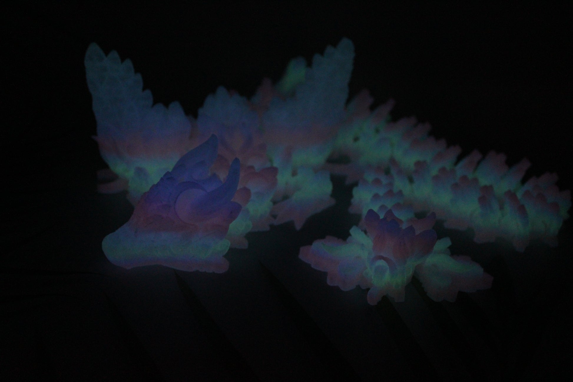 Glow in the Dark Dragons 3D Printed Articulated Figurine - Wonderland 3D Printing 