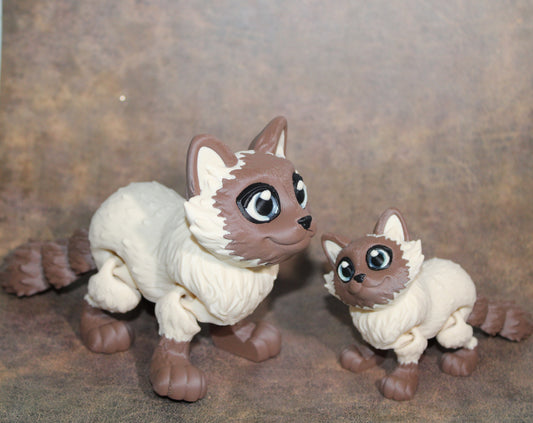 Ragdoll Cat 3D Printed Articulated Figurine - Wonderland 3D Printing 