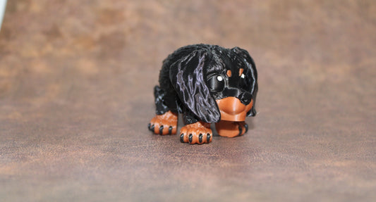 Stuffed Dachshund -1.5 inches tall-3D Printed Articulated Flexi Fidget Figurine - Wonderland 3D Printing 