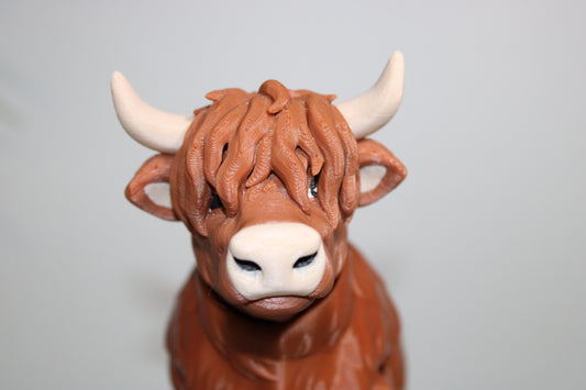 Cow or Highland Cow 3D Printed Articulated Flexi Figurine - Wonderland 3D Printing 