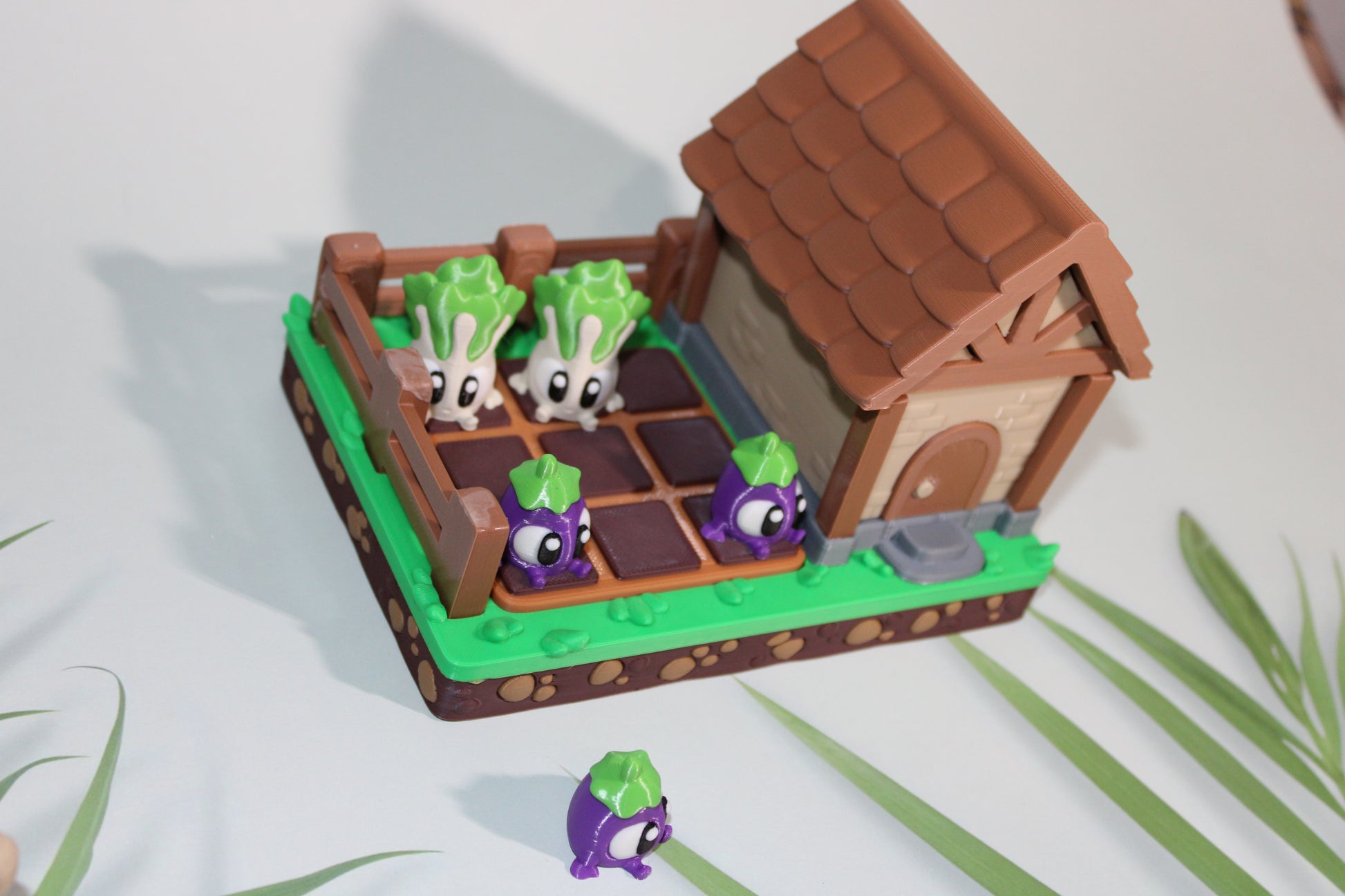 Veggie Garden Tic Tac Toe Design Showcase-3D Printed Flexi Fidget- Comes with 12 Veggie minis - Wonderland 3D Printing 