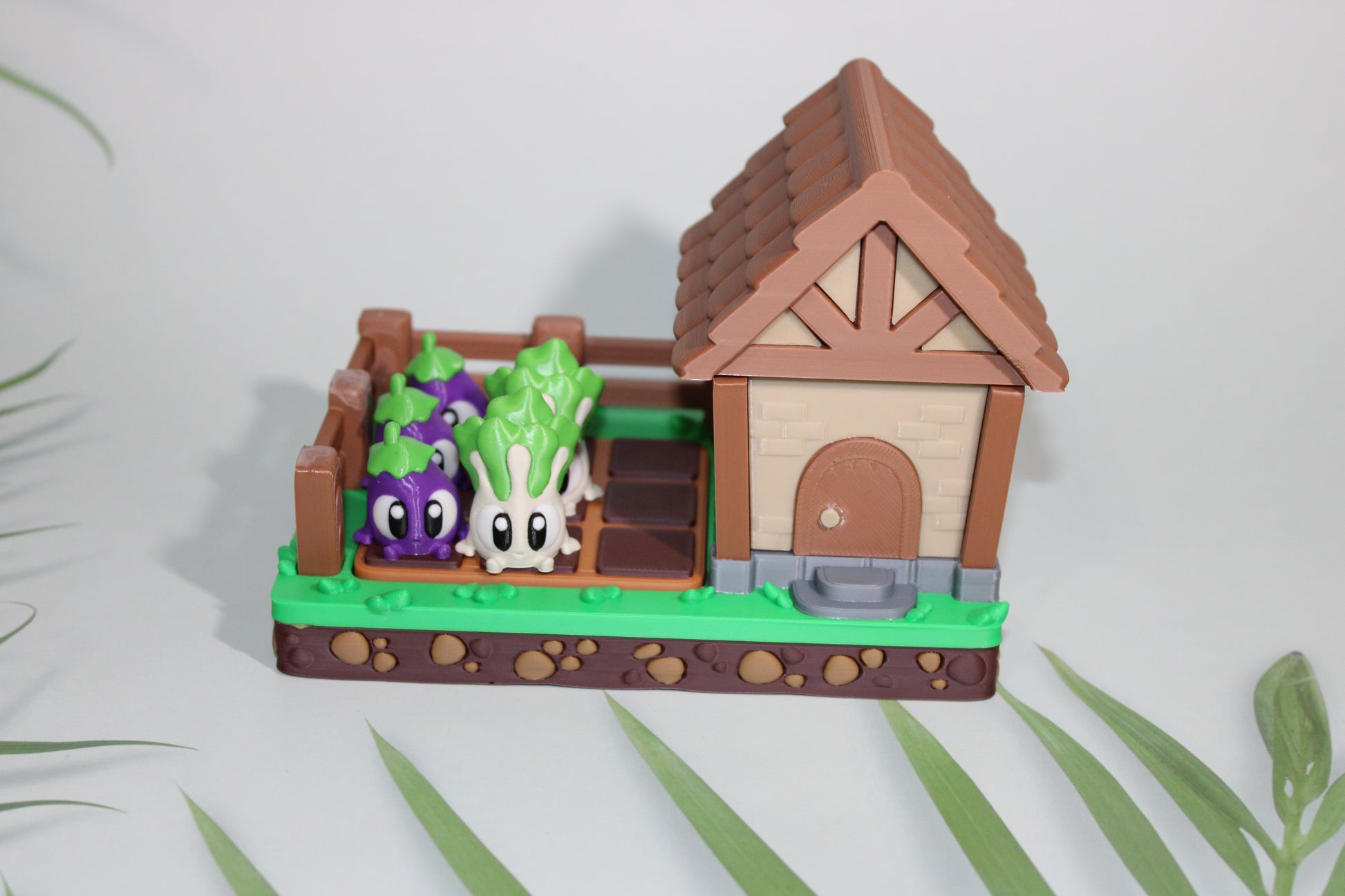 Veggie Garden Tic Tac Toe Design Showcase-3D Printed Flexi Fidget- Comes with 12 Veggie minis - Wonderland 3D Printing 