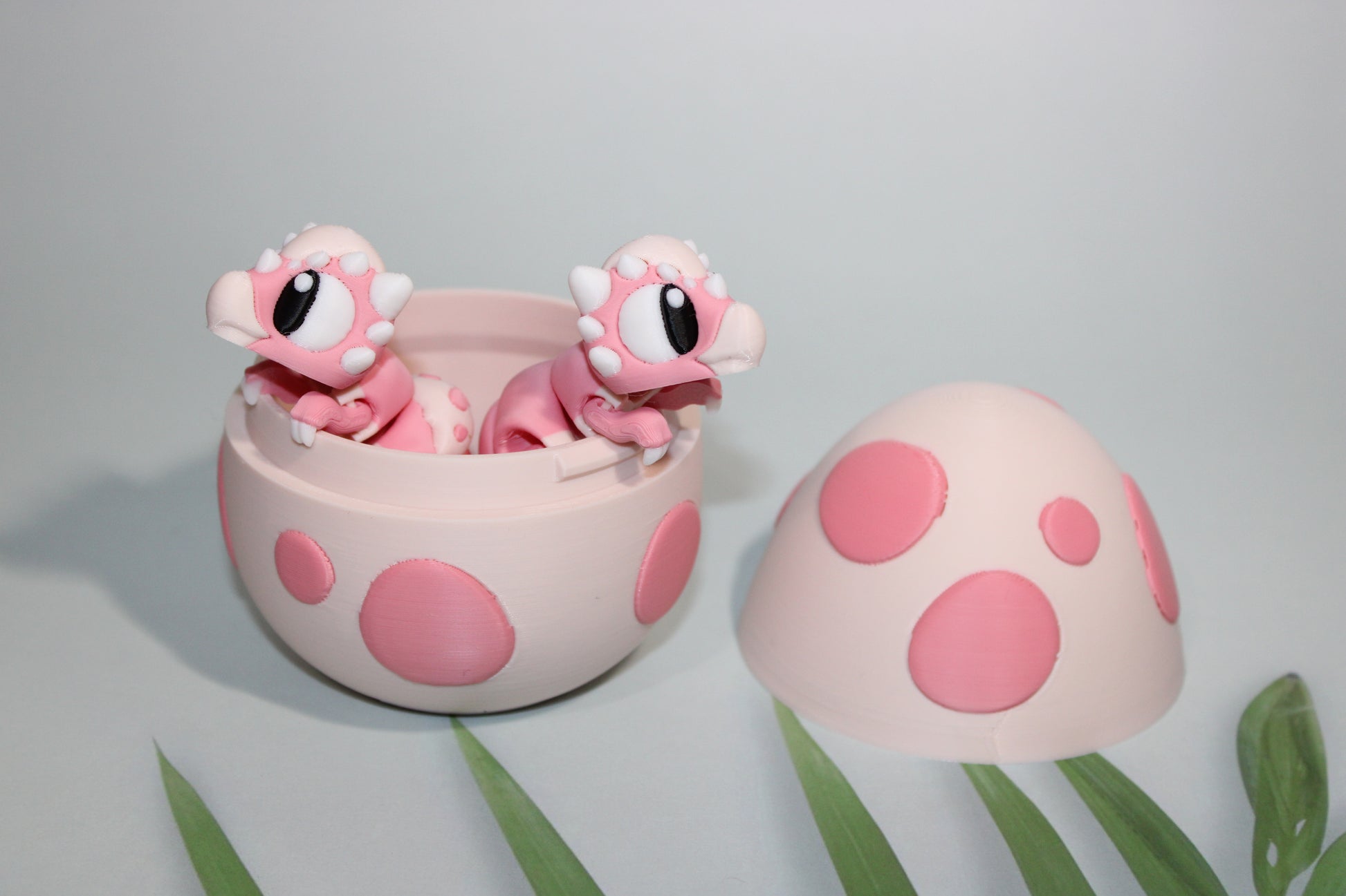 2 Dinos with Egg -3D Printed Flexi Fidget - Wonderland 3D Printing 