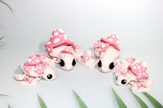 Mushroom turtles 3D Printed Articulated Figurine - Wonderland 3D Printing 