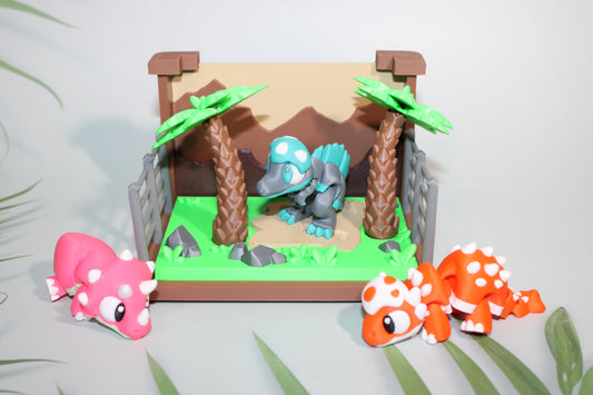 3 Dinos and Mini Jurassic Design Showcase-3D Printed Flexi Fidget - Wonderland 3D Printing 