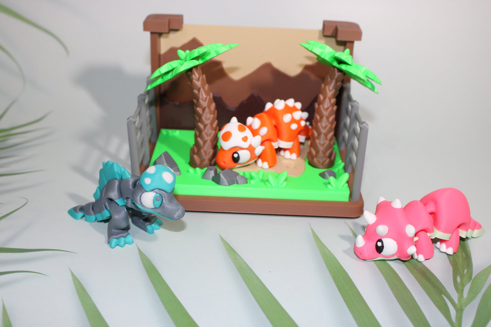 3 Dinos and Mini Jurassic Design Showcase-3D Printed Flexi Fidget - Wonderland 3D Printing 
