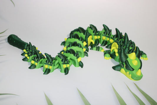 Pickle Dragon 17 in or Baby 6.5 in 3D Printed Articulated Figurine-6.5 inches long - Wonderland 3D Printing 