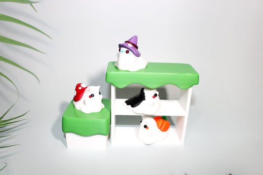 Ghostly Snail with Grass Box Container Options:3D Printed  Fidget Toy - Wonderland 3D Printing 
