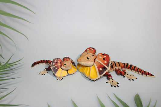 Flexi Frilled-Neck Lizard 3D Printed Articulated Flexi Fidget Figurine - Wonderland 3D Printing 