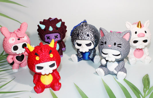 Skubbies Keychains-3D Printed Figurines- Perfect Bag Charms-Purse Charms - Wonderland 3D Printing 