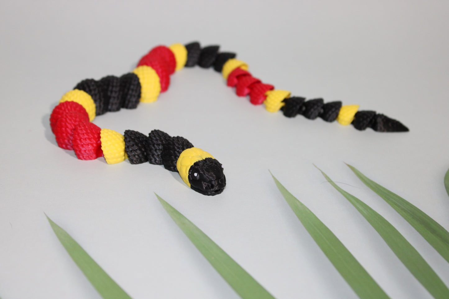 Coral Snake 3D Printed Articulated Figurine Fidget Toy - Wonderland 3D Printing 