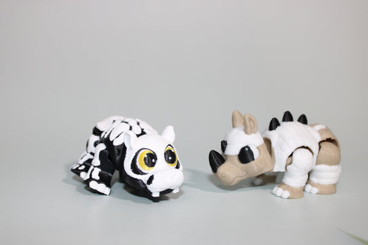 Halloween Hippo or Rhino 2.5 inches-3D Printed Articulated Flexi Figurine - Wonderland 3D Printing 