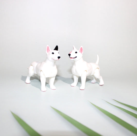 Bull Terrier 2.75 inches Tall-3D Printed  Articulated Flexi Figurines - Wonderland 3D Printing 