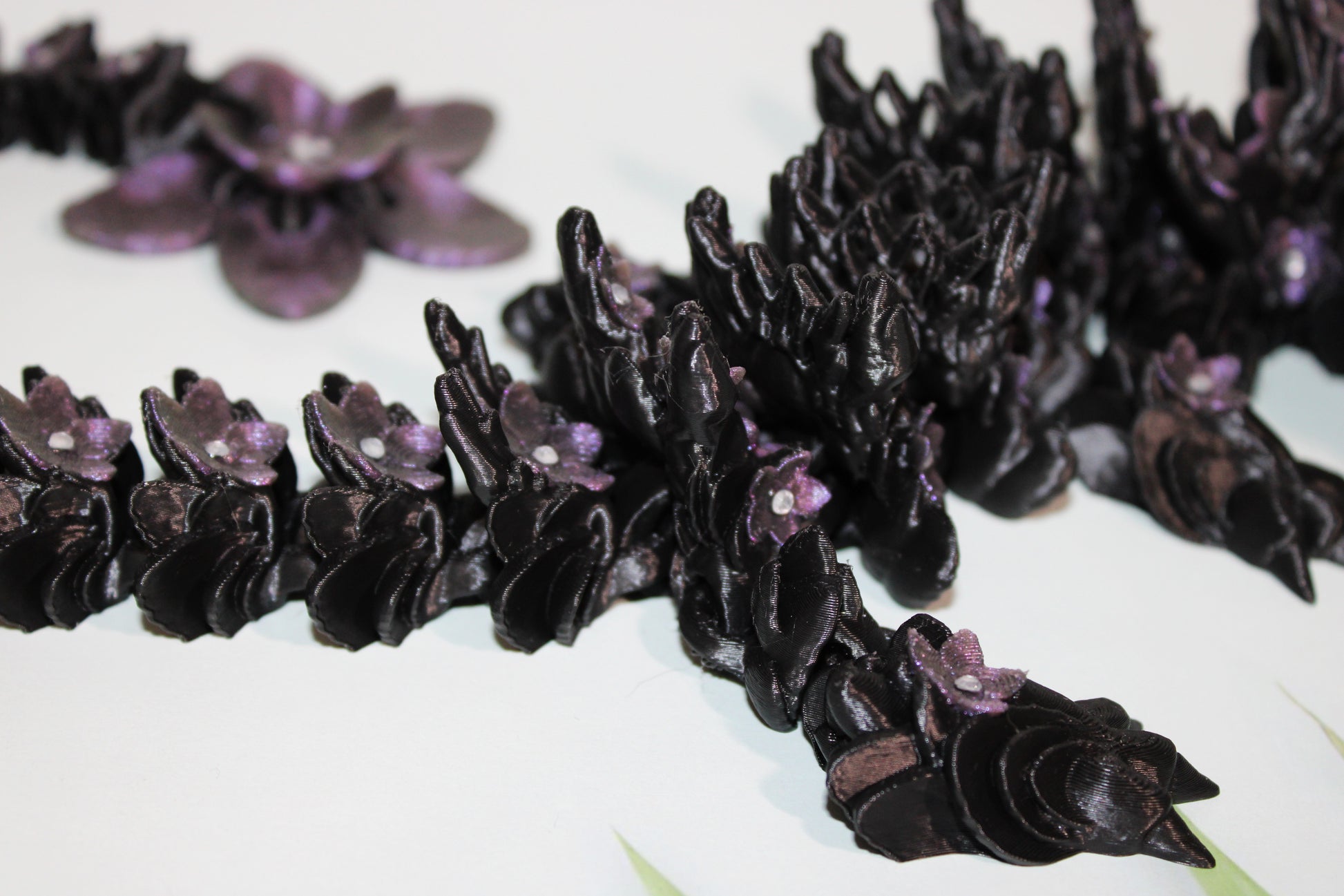 Jeweled Cherry Blossom Dragon 3D Printed Articulated Figurine-Not A Toy - Wonderland 3D Printing 