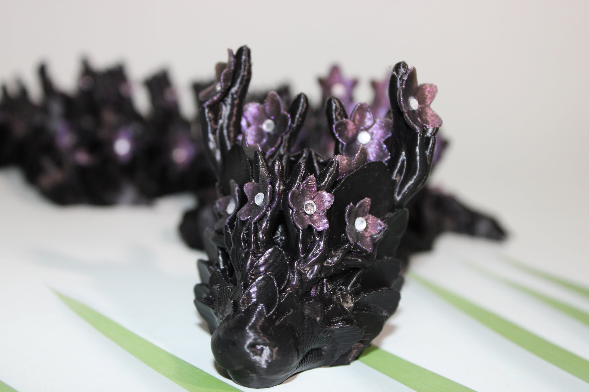 Jeweled Cherry Blossom Dragon 3D Printed Articulated Figurine-Not A Toy - Wonderland 3D Printing 